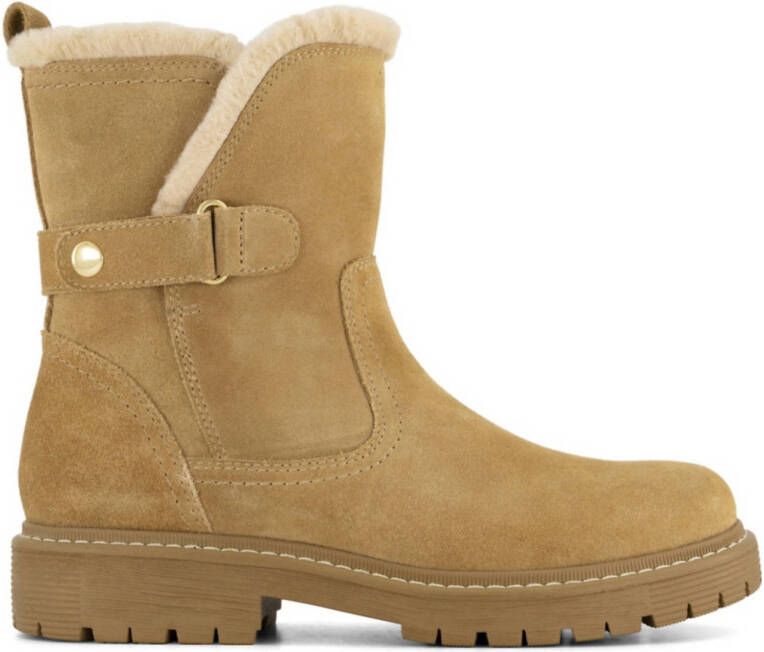 Landrover gevoerde suède enkelboots beige