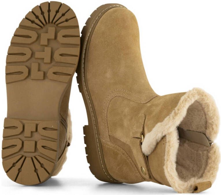 Landrover gevoerde suède enkelboots beige