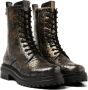 Lazamani Alize leren veterboots met slangenprint goud - Thumbnail 5