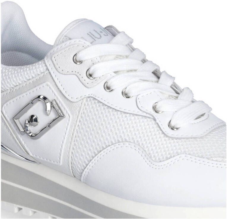 Liu Jo Witte leren sneakers met metalen details White Dames