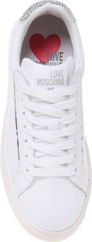 Love Moschino Bold love leren sneakers wit