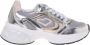 Love Moschino Crystal love chunky leren sneakers zilver goud beige - Thumbnail 4