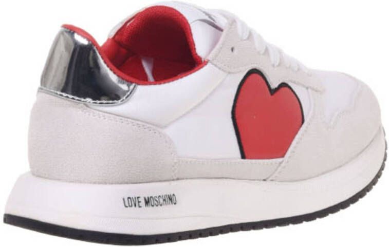 Love Moschino Dune leren sneakers wit rood