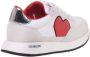 Love Moschino Dune leren sneakers wit rood - Thumbnail 3