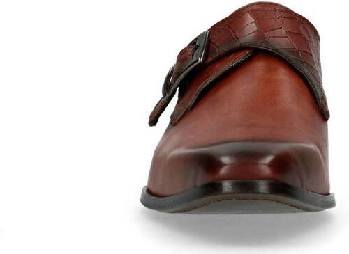 Manfield leren gespschoenen bruin