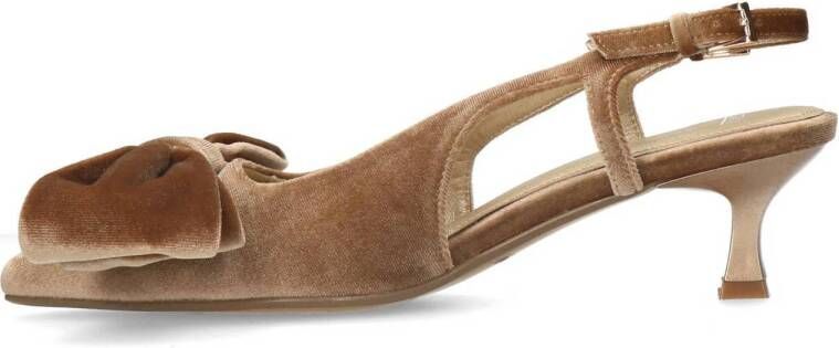 Manfield fluwelen slingback pumps taupe