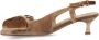 Manfield Dames Taupe velours slingbacks met strik - Thumbnail 5