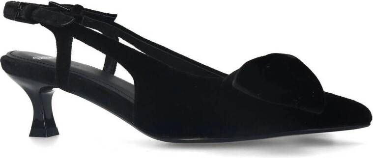 Manfield fluwelen slingback pumps zwart