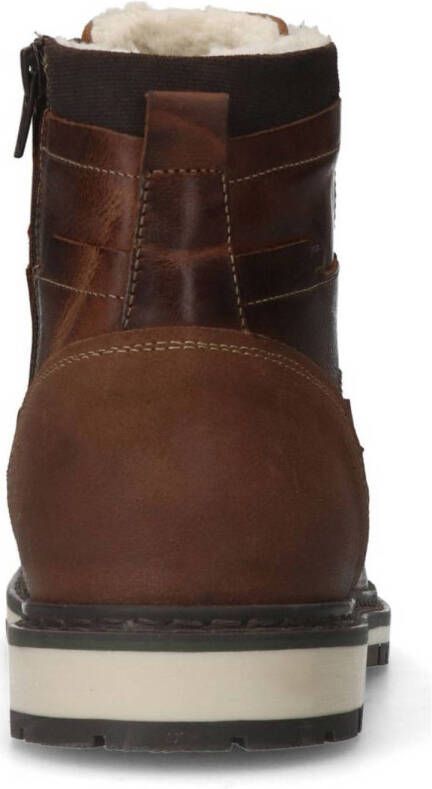 Manfield gevoerde leren veterboots cognac