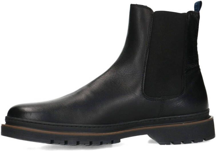 Manfield leren chelsea boots zwart