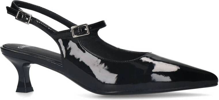 Manfield lak slingback pumps zwart