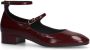 Manfield Dames Bordeaux rode lak leren Mary Jane pumps - Thumbnail 5