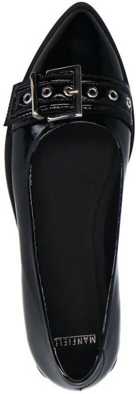 Manfield lakleren loafers zwart