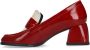 Manfield Dames Rode lakleren pumps - Thumbnail 4