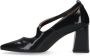 Manfield Dames Zwarte lakleren pumps met gespsluiting - Thumbnail 4