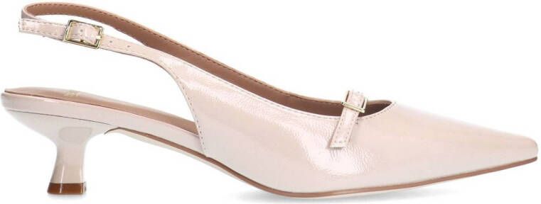 Manfield lakleren slingback pumps beige