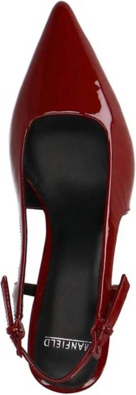 Manfield lakleren slingback pumps donkerrood