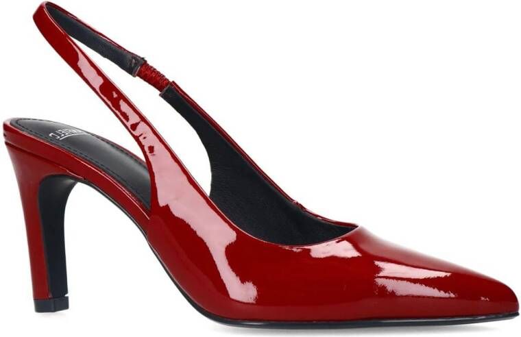 Manfield lakleren slingback pumps rood