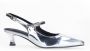 Manfield lakleren slingback pumps zilver - Thumbnail 4