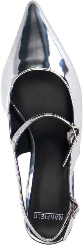 Manfield lakleren slingback pumps zilver