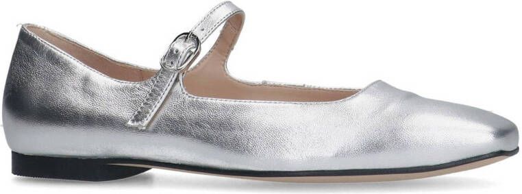 Manfield leren ballerina's zilver