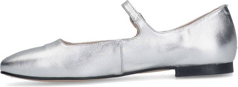 Manfield leren ballerina's zilver