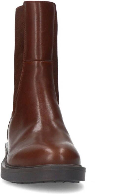 Manfield leren chelsea boots bruin