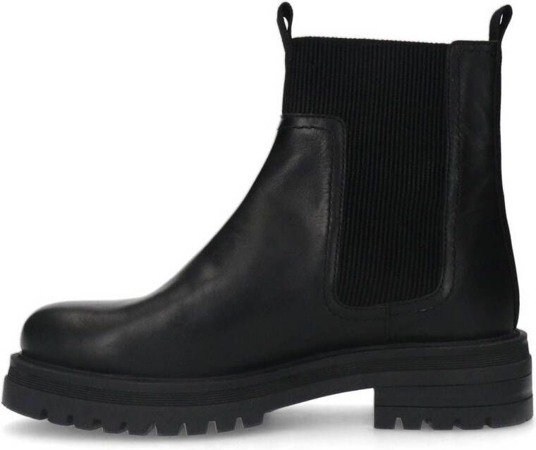 Manfield leren chelsea boots zwart