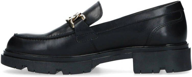 Manfield leren chunky loafers zwart