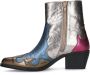 Manfield Dames Blauwe metallic leren cowboy laarzen - Thumbnail 2