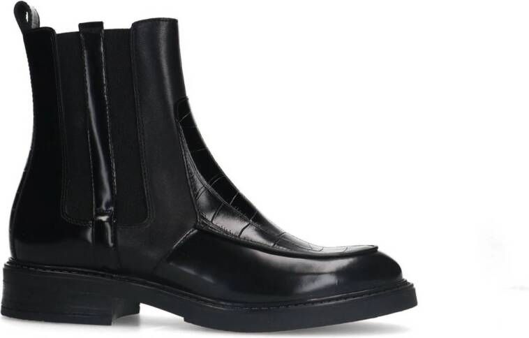 Manfield leren enkelboots zwart