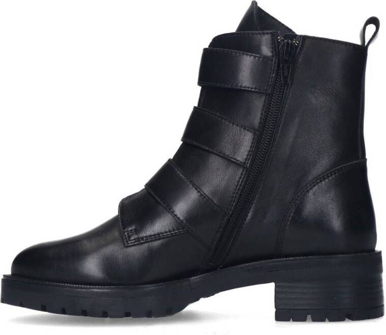 Manfield leren enkelboots zwart