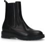 Manfield Dames Zwarte leren chelsea boots - Thumbnail 4