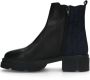 Manfield Dames Zwarte leren chelsea boots met stoffen achterkant - Thumbnail 5