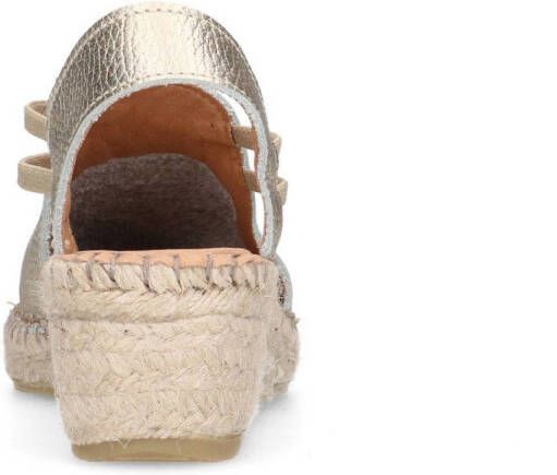 Manfield leren espadrilles goud