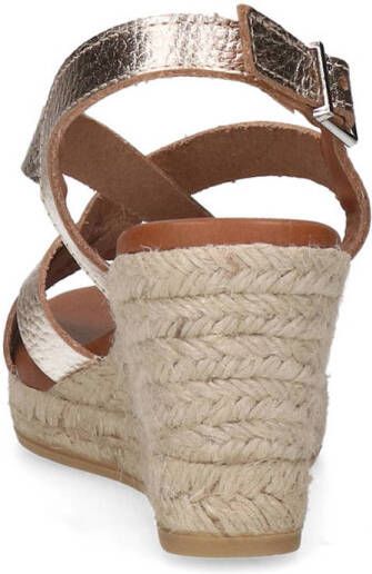 Manfield leren espadrilles goud