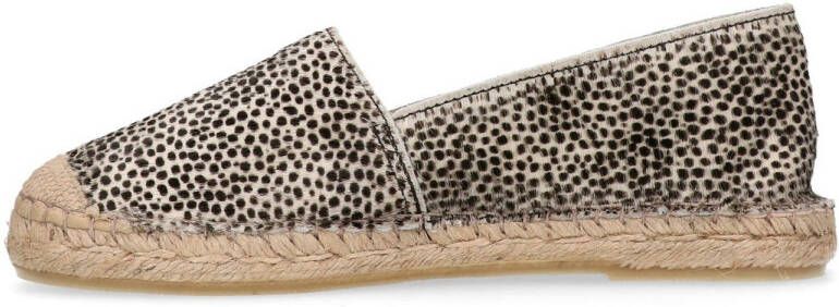 Manfield leren espadrilles met panterprint