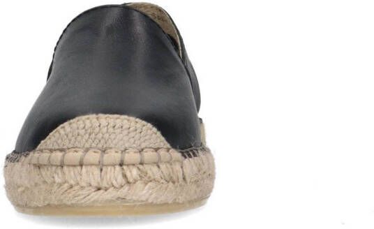 Manfield leren espadrilles zwart