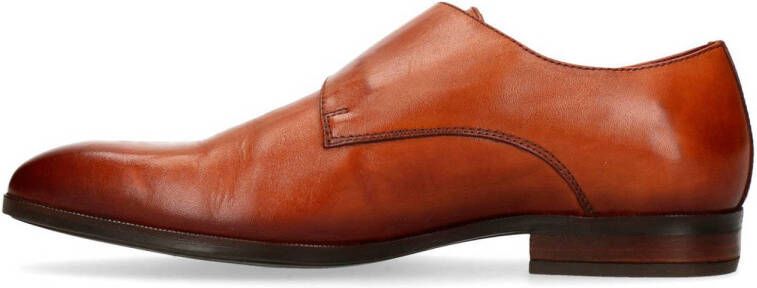 Manfield leren gespschoenen cognac