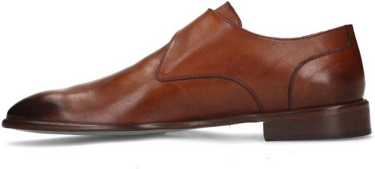 Manfield leren gespschoenen cognac