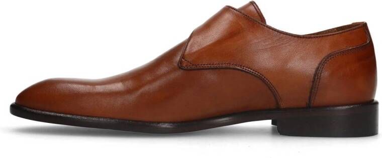 Manfield leren gespschoenen cognac