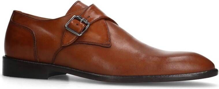 Manfield leren gespschoenen cognac