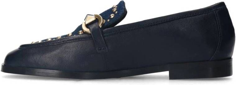 Manfield leren loafers donkerblauw