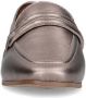 Manfield Dames Grijze metallic leren loafers - Thumbnail 2