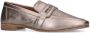 Manfield Dames Grijze metallic leren loafers - Thumbnail 3