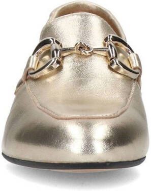 Manfield leren loafers met gesp goud