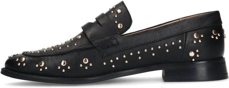 Manfield leren loafers met studs zwart