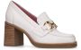 Manfield Dames Witte leren loafer pumps - Thumbnail 2