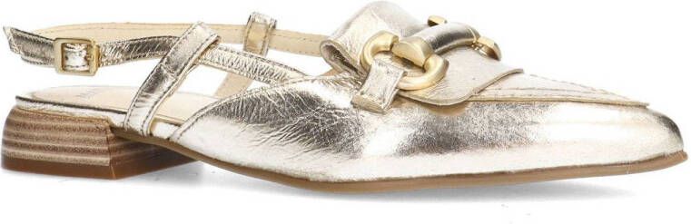 Manfield leren slingback loafers goud