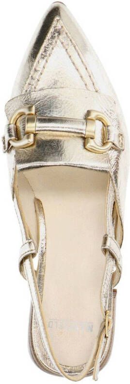 Manfield leren slingback loafers goud